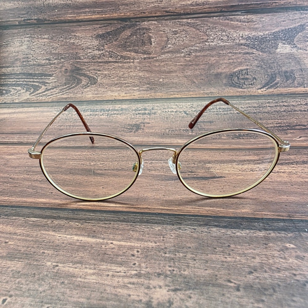 Marchon Autoflex 34 Gold Oval Eyeglasses Flexon Havana 51-18-145 FRAMES ONLY